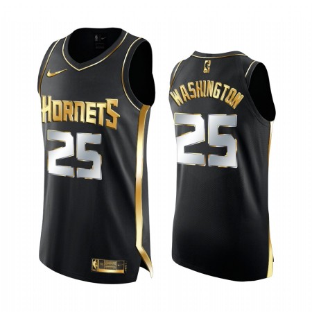 Maillot Basket Charlotte Hornets P.J. Washington 25 2020-21 Noir Golden Edition Swingman - Homme